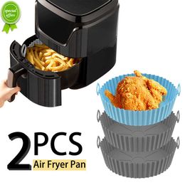 New Air Fryers Oven Baking Tray Fried Chicken Basket Mat AirFryer Silicone Pot Round Replacemen Grill Pan air fryer Accessories