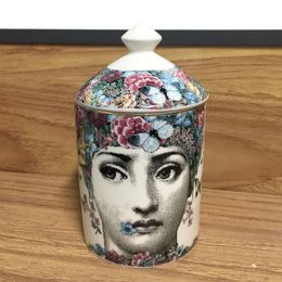 Candle Holder Diy Handmade Candles Jar Retro Lady Face Storage Jar Ceramic Caft Home Exquisite Ceramic Decor211i