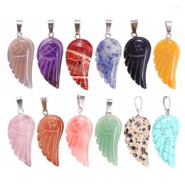 Pendant Necklaces Arrivals Little Angel Feather Natural Quartz Wing Crystal For Jewelry Making Necklace