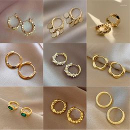 Hoop Earrings Gold Colour Metal For Women Cartilage Earings Piercing Trendy Small Huggie Hoops Temperament Ear Jewellery Wholesale