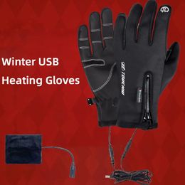 Five Fingers Gloves USB Winter men skiing Heated Outdoor Hand Warm women Cycling Motorcycle Bicycle Riding Hiking Hunting Touchscreen 231130