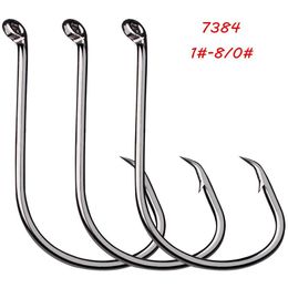 9 Sizes 1#-8 0# 7384 Crank Hook High Carbon Steel Barbed Hooks Fishhooks Asian Carp Fishing Gear 200 Pieces Lot W-3233a