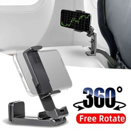 Upgrade 360° Rotation Phone Holder Clip for Airplane Train Bus Seat Mount Stand Folding Portable Travel Phone Bracket for Iphone 14