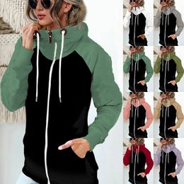 Womens Hoodies Sweatshirts Zip Up Hoodie Women Y2K Gothic Patchwork Oversized Sweatshirt Autumn Long Sleeve Jacket College Girls Casual Top 231129