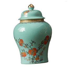 Vases Ceramic Ginger Jar Porcelain Storage Vase Decorative Flower Tea Canister For Living Room Desk Home Party Decor