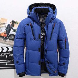 Men's Jackets Men's White Duck Down Jacket Warm Hooded Thick Puffer Jacket Coat Casual High Quality Overcoat Thermal Winter Parka Men L231130