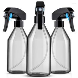 Storage Bottles Plastic Spray For Cleaning Solutions 10OZ Reusable Empty Container With Durable Black Trigger Sprayer 3Pack
