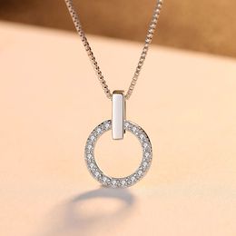 Designer 3A Zircon Ring Pendant Necklace Women Fashion Luxury Brand Box Chain s925 Silver Necklace Female Sexy Collar Chain High-end Jewellery Valentine's Day Gift