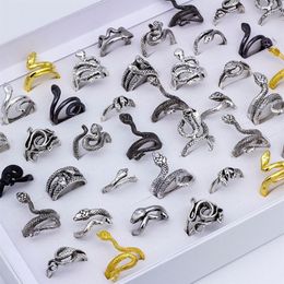 20pcs adjustable snake ring bague women rings men jewelry punk schmuck gothic accessories matching valentines day whole2517