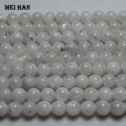 Meihan whole approx 48beads set genuine A 8mm -0 2 rainbow moonstone smooth round loose beads for Jewellery DIY making 200930288S