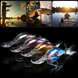 1pcs 6.5cm 18g sert cazibe pesca wobbler balıkçılık lures üç balık vücut tarzı bas, tüy tiz kancaları ile yapay yem ll