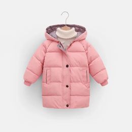 Down Coat 2 10Y Kids Long Outerwear Winter Cotton Padded Clothes Teen Boys Girls Thicken Warm Parka Coats Big Children Hooded Jackets 231130