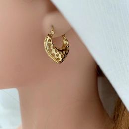 Hoop Earrings KELITCH Chic Y2K Waterproof Bag Shape Chunky Alloy Stud Female Minimalist Textured Jewellery