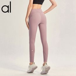 AL Women's Yoga Pants Push Ups Fitness Leggings Soft High Waist Hip Lift Elastic T-Line Sports Pants Quick-dry Fitness Fat Burning Training Pants