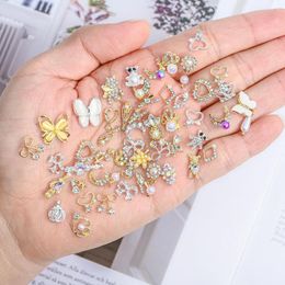 Nail Art Decorations 50pcs 3D Alloy Charms Random Mixed Crystal Designs Decoration Shiny Rhinestones Gem DIY Jewelry Manicure Accessories #