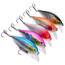 Chubby Artificial Crank Fishing Lure 13g 7cm Shallow Swimming Rainbow Painted Laser Rattlin Bait small bass Crankbaits2540