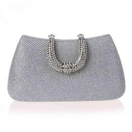 NXY Evening Bags Luxy Moon women crystal U Diamond clasp clutch bags glitter silver evening gold party purse woman handbag 220210212j