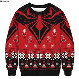 Men's Sweaters Men Women Spiders Snowflakes Ugly Christmas Sweater 3D Funny Print Autumn Winter Festive Clothing Pullover Tacky Xmas Sweatshirt 231130