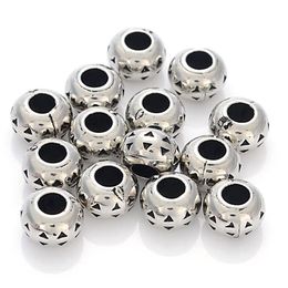300 Pcs 6x10MM Acrylic Antique Silver Plated CCB Large Hole Beads For Women Diy Charm Bracelet Bangle Jewellery Making Accessories204O
