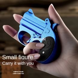 Children Metal Portable Deringer Launcher Mini Manual Soft Bullet Shell Ejection Toy Gun Boy Small Pistol Pocket Model Children Gifts