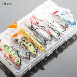 Donql Yumuşak Cazibe Kiti Seti Wobblers Pesca Yapay Yem Silikon Balıkçılık Yemleri Deniz Bas Saza Balıkçılık Kurşun Balık Jig T191020274T