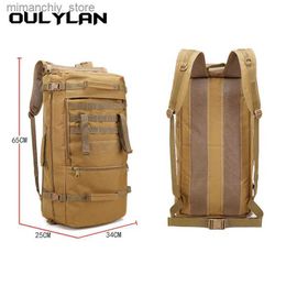 Outdoor Bags Oulylan 60L Camouflage Backpack Outdoor Multifunctional Waterproof Tactical Men Travel Bag Large Capacity Hand Bag Rucksack Q231130