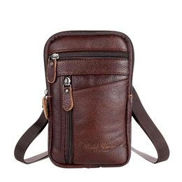 Waist Bags Men's Genuine Leather Packs Phone Pouch Bag Male Small Chest Shoulder Belt 2021 Designer Crossbody295p