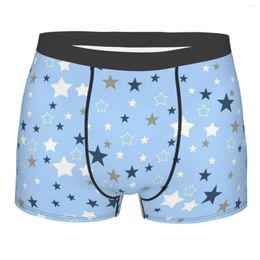 Underpants Blue Stars Tile Men Sexy Underwear Boxer Hombre Boys Polyester Print Soft Briefs Boxershorts