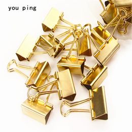 Clipboards 15mm 19mm 25mm 32mm 41mm 51mm Golden Clamp Paper Binder Clips Bookmark Memo Clip Student School Office Supplies 231130