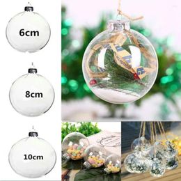 Party Decoration 10pcs Transparent Christmas Ball Plastic Baubles Clear Fillable Xmas Tree Hanging Ornament Year Home Decorations