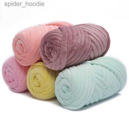 Yarn 1KG Hand Knitting Woven Thread Basket Blanket Carpets Giant Yarn Velvet Thick er Bulky Chunky Yarn DIY Arm Hand-knit Blanket L231130