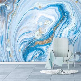 Wallpapers Custom 3D Wallpaper Mural De Parede Blue Marble Pattern TV Background Wall Painting Papers Home Decor Living Room Moder263B