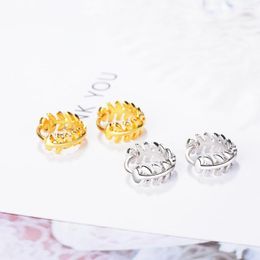 Dangle Earrings Leaf Ear Ring Female Temperament Korean Personality Button Simple Design Sense Cold Wind Trend