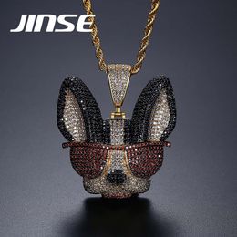 JINSE Produttore di gioielli di moda Collana con ciondolo per cani animali Gioielli hip hop Punk
