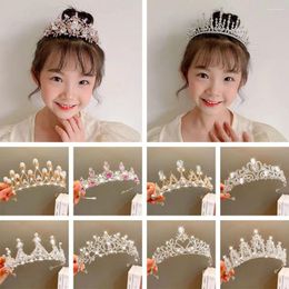 Hair Clips Crystal Party Accessiories Birthday Gift Kid Girls Tiaras Headband Jewelry Princess Crown