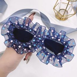 Sunglasses Fashion Lace Women Luxury Ball Party Sun Glasses Women's Trends Punk One Piece Shades Eyewear UV400