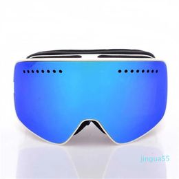 Magnetic anti fog cylindrical magnetic ski goggles snow for men and women