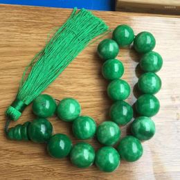 Bangle Natural Green Jade Bracelets Beads Jasper Jadeite Bracelet With Tassel Rosary For Prayer Men Emerald Bangles