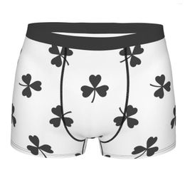 Underpants Black Clovers St.Patrick Men Underwear Male Double Sides Printed Soft Breathable Machine Wash Polyester Print Boxer