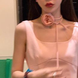 Choker Elegant Big Rose Flower Clavicle Chain Necklace For Women Romantic Party Wedding Fashion Jewelry Girls Gift 2023