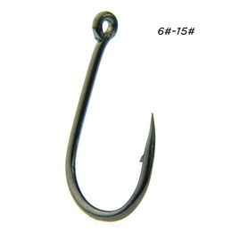 10 Sizes 6#-15# Black Ise Hook High Carbon Steel Barbed Hooks Fishhooks Asian Carp Fishing Gear 1000 Pieces Lot W-10222Z