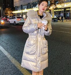 Women's Outerwear & Coats No wash glossy down cotton jacket for women's new popular thick cotton jacket, slim fit and slimming mid length style