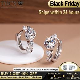 Stud TBCYD 5mm D Color Hoop Earrings For Women With GRA S925 Sterling Silver Ear Clasps Buckle Original Fine Jewerly 231129