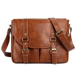 Briefcases Retro Men Tote Solid Faux Leather Briefcase Shoulder Bag Messenger CrossBody Business Bags For261h