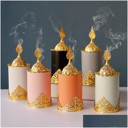 Novelty Items Middle East Arab Gold Metal Incense Stove Mini Small Handheld Home Decoration Holder Drop Delivery Garden Dhfxo