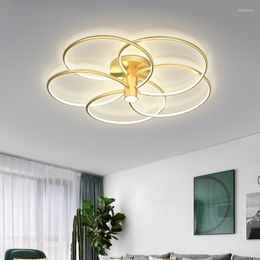 Chandeliers Gold/Black Modern LED Chandelier Lighting For Living Study Room Lights Indoor Lamps Parlour Foyer Lustres Luminaire