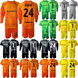 Club Team Men Soccer Goalkeeper Julio Cesar Jerseys Set 2022-23 GK Long Sleeve Walter Zenga 24 ONANA 1 Yann Sommer Samir Handanovic Football Shirt Kits Goalie GuoMi