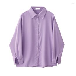 Women's Blouses 2023 Simple Women Candy Colour Casual Shirts Fine Office Ladies Loose Long Sleeve Blouse And Tops Good Quality Lady Clothes