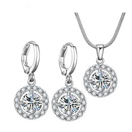 Necklace Earrings Set & Bride Jewellery Korean Version Minimalist Mini Crystal Two Starry SetEarrings &Earrings