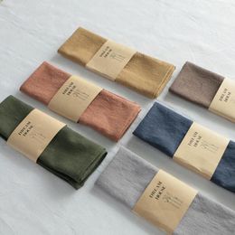 Table Napkin 6PC Thicken Cotton Linen Colorful Cloth Napkins Reusable Fabric Placemat For Kitchen Dining El Restaurant Serving Decor